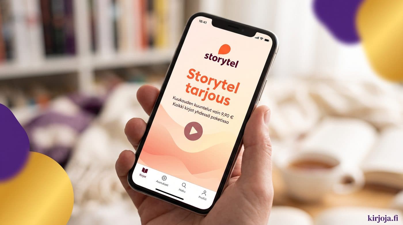 Storytel tarjous puhelimen näytöllä